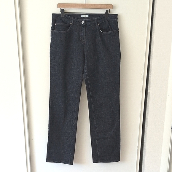 Eileen Fisher Womens Medium Straight Leg Dark Denim Jeans Casual Contemporary - Picture 1 of 7